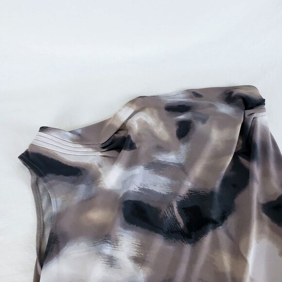 Calvin Klein Cowl Neck Top Womens L Brown Abstract Grunge Forest Fairy Y2K - Picture 8 of 11